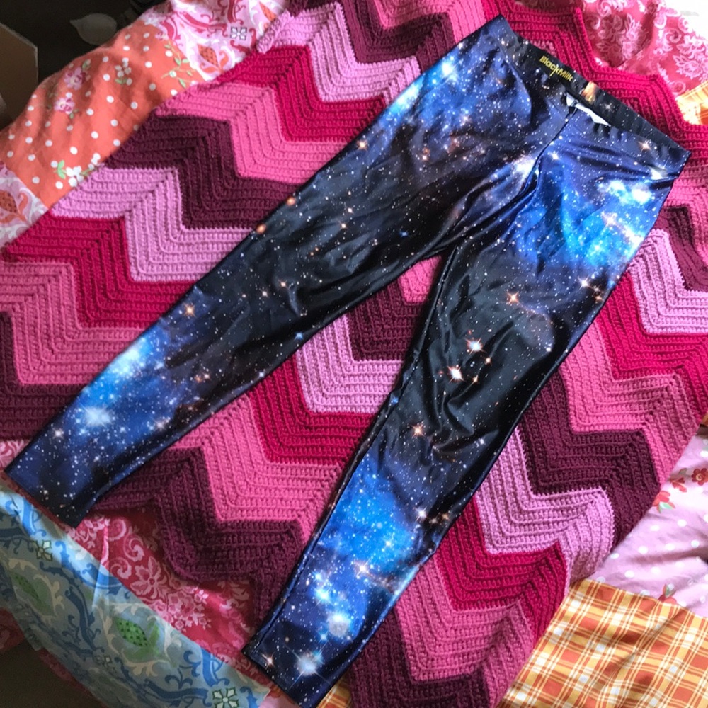 BlackMilk galaxy leggings L yoga pants black milk